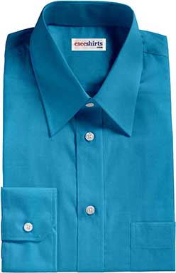 Aqua Broadcloth Dress Shirt
