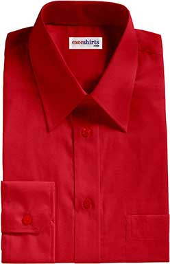 Bright Red Broadcloth Dress Shirt