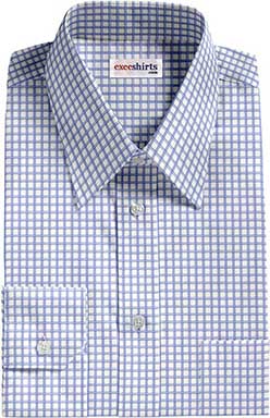 Blue/White Checked Eqyptian Cotton Shirt