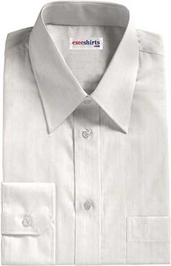 White Herringbone Dress Shirt