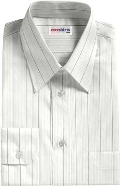 Brown-Gray Striped Dress Shirt