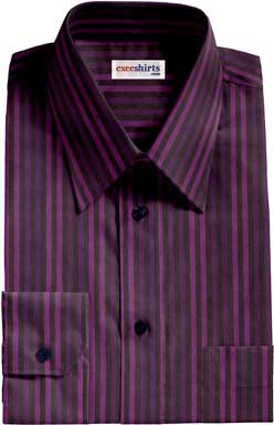 Purple-Purple Striped Dress Shirt