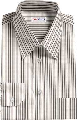 Grey-Black Striped Dress Shirt