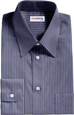 Navy Blue Shirt With White Pinstripes