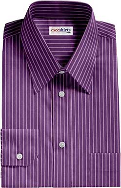 White/Purple Striped Dress Shirt