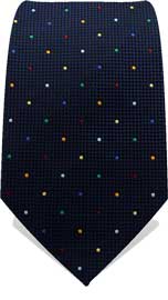 Blue Neck Tie With Multi Colored Dots