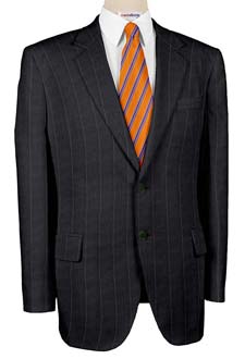 Super 120 Charcoal Suit w/Gray Pinstripes