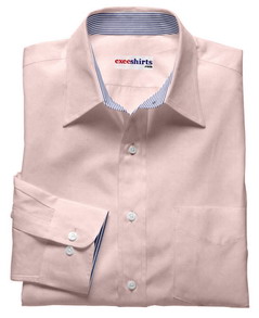 Pink Shirt Blue Contrasting Collar