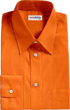Bright Orange Broadcloth Dress Shirt