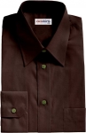 Chocolate Brown Broadcloth Dress Shirt