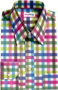 Multi Colored Checked Dress Shirt