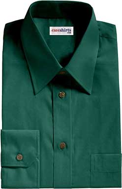 Dark Green Broadcloth Dress Shirt