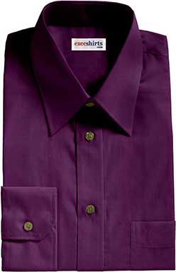Dark Purple Broadcloth Dress Shirt