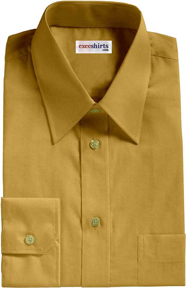 Mustard Yellow Broadcloth Dress Shirt
