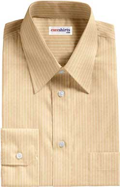 Light Brown Shirt With White Pinstripes