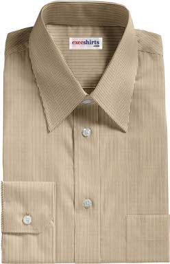 Narrow Brown Pinstripe Dress Shirt