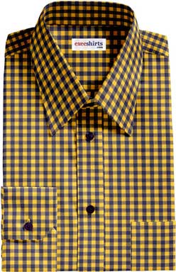 Yellow Flannel Checked Dress Shirt