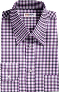 Purple-Navy Checked Dress Shirt