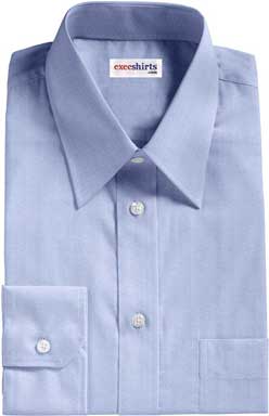Blue Herringbone Dress Shirt 4