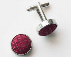Red Woven Cuff Links