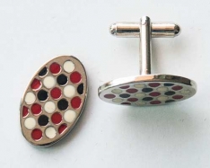 Red Oval Cuff Links