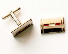 Red Rectangle Cuff Links