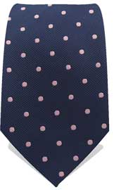 Navy Pink Dot Neck Tie